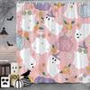 Halloween Shower Curtain Skulls Bats Blood Handprints Horror Ambience Holiday Gift Polyester Fabric Bath Curtains Bathroom Decor