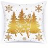 Short Plush Material Pillowcasehome Decor Golden Christmas-Themed Pillows With Festive Patterns Pattern Cushion Cover Suitable F