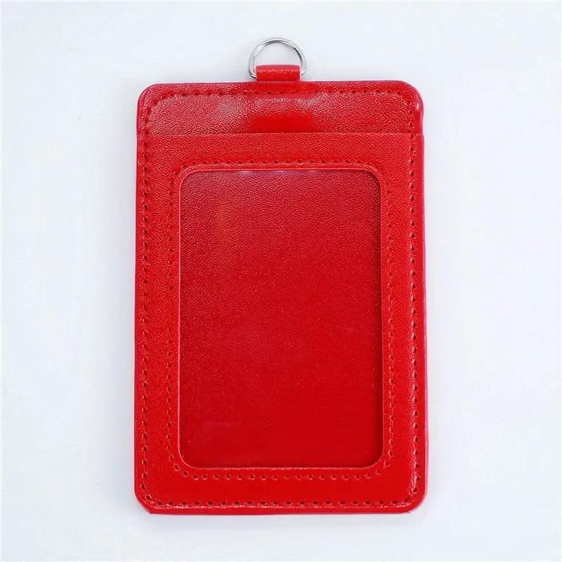 Fashion PU Leather Card Holders Set Women Men Student Retractable Badge Reel ID Card Holder Cover Case Nurse Badge Lanyards