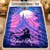 Flannel BlanketSailor Moon Custom Name Text Personalized Soft Warm Throw Blanket Home Decor Gift