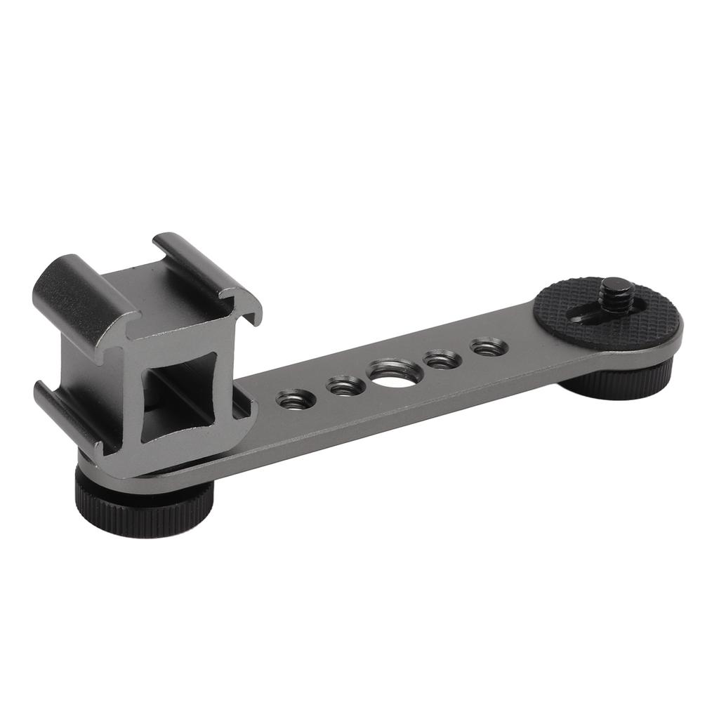 Triple Cold Shoe Extension Bracket Aluminium Alloy Microphone Stand Mount Adapter for Tripod Monopod Stabilizer