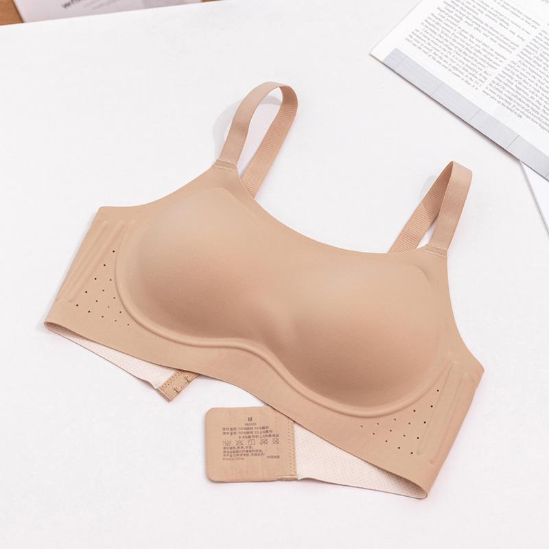 Skinny Big U-neck Underwear Women's Breathable Summer Thin Anti-sagging Non-marking Fixed Cup Sports Vest Integrated Bra Cover
