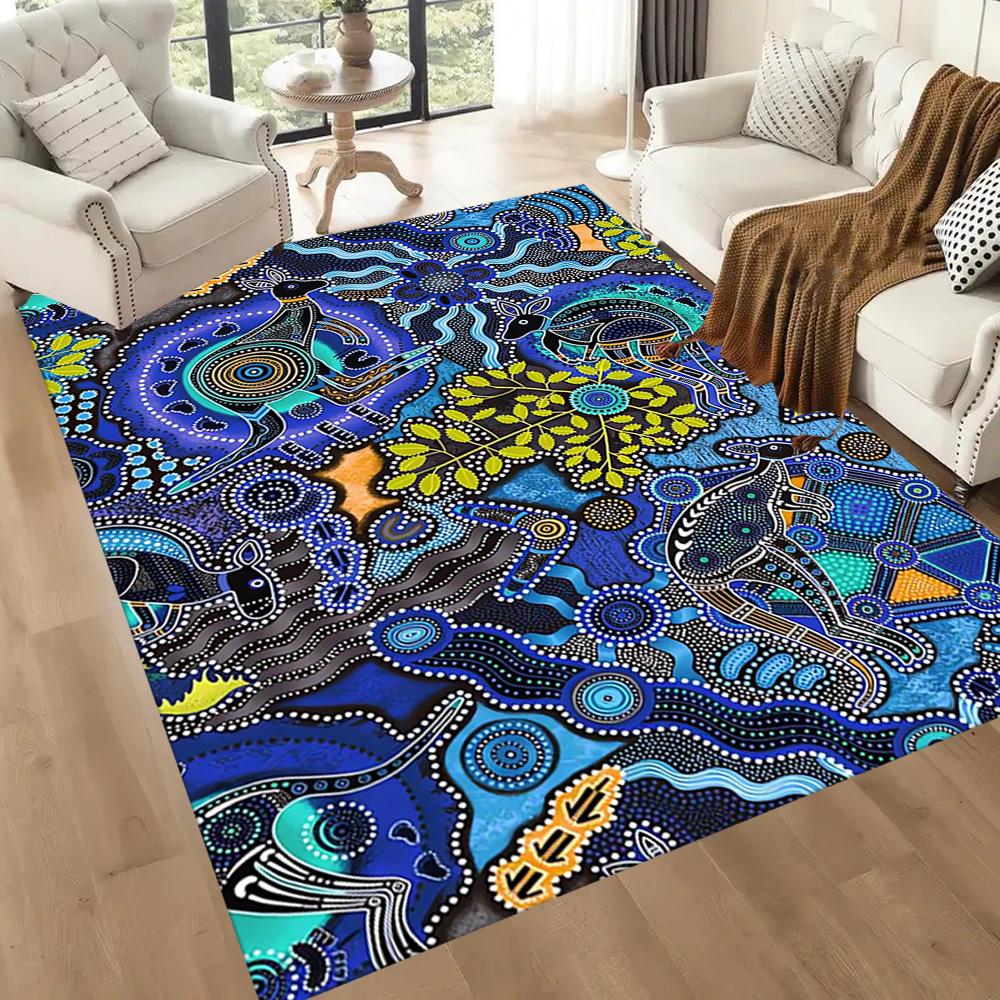 Aboriginal Art Gecko Floor Mats for Living Room, Bedroom and Room Decoration Are Suitable for Gifts.