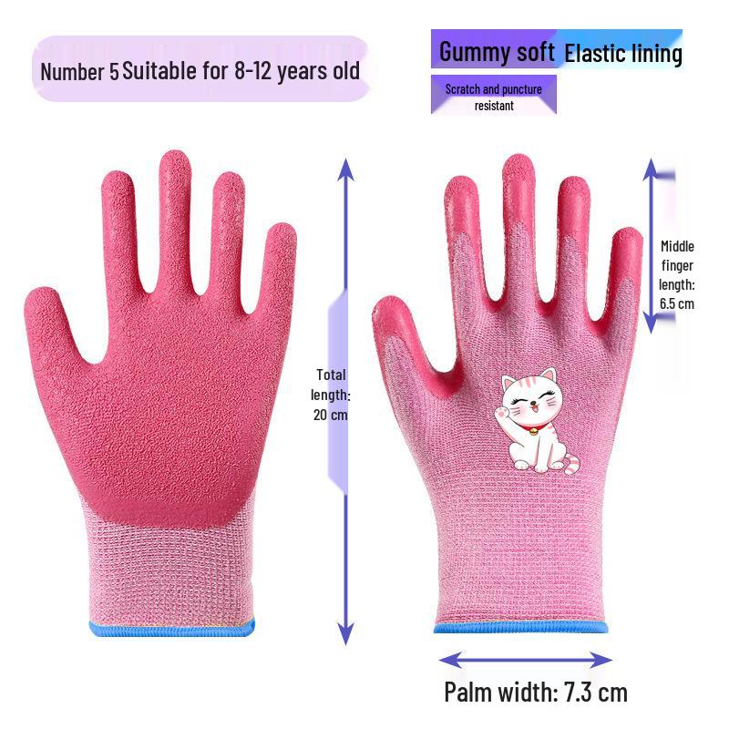 Kids' Non-Slip Breathable Gloves for Beachcombing, Crab Catching, Gardening, and Protection.