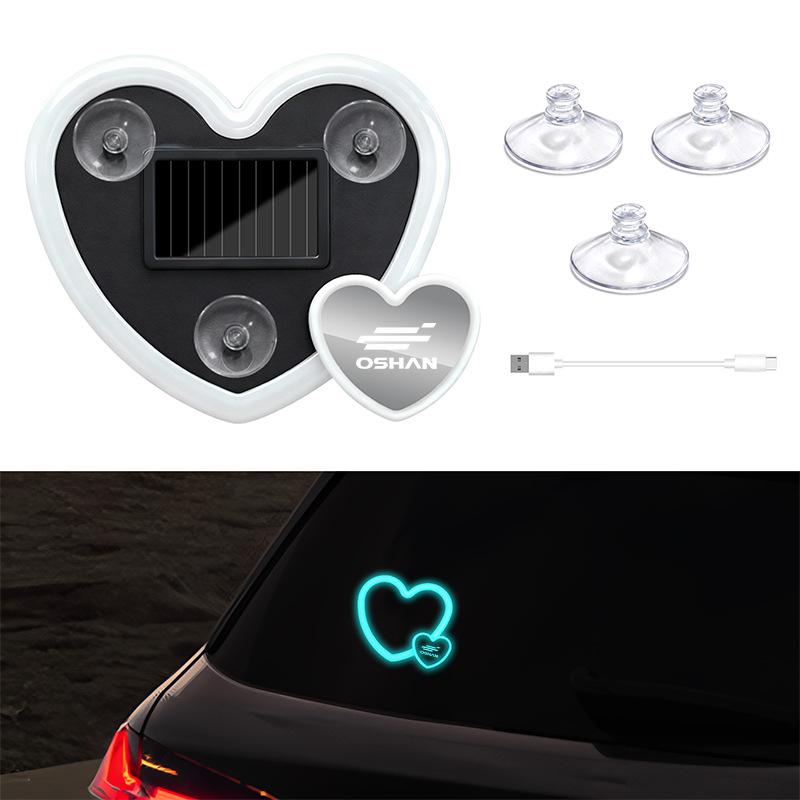 Solar-Powered Heart-Shaped Light for Changan Oshan Z6, X5PLUS, X7, A600 Cars - Decorative and Warning Light