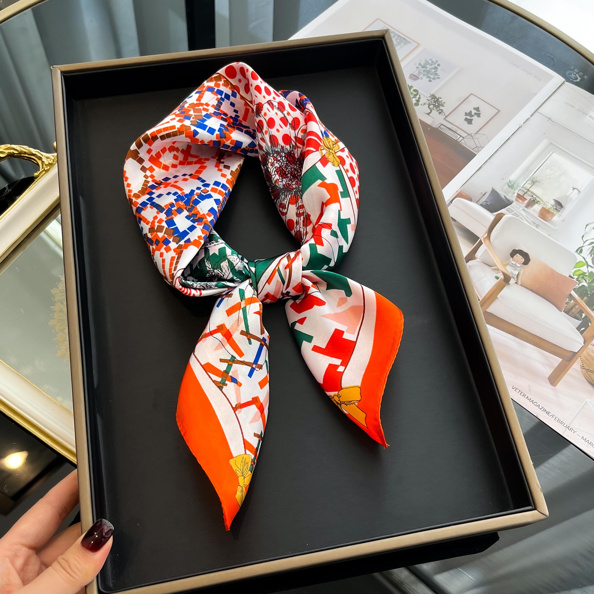 Роскошный Квадратный Шелковый Платок для Женщин Хиджаб Повязки на Голову Платок Женский Атласный Шарф Лента Повязка на Голову Модные Повязки Бандана