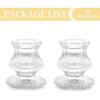 Romadedi Glass for Candlestick - 2 Pcs Clear Small Tapered Candle Holder Dec