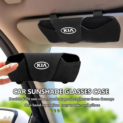 Auto Styling Sonnenblende Brillen Aufbewahrungsbox Wildleder Sonnenbrillenetui Zubehör für Cerato Proceed Venga Stonic Picanto Sorento