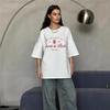 Luxury European and American Mid-Length Printed Summer T-Shirt, 2025 Trendy Short-Sleeve Style