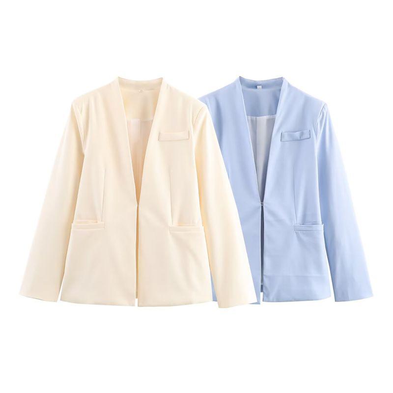 Za New Fall Women's Clothing 2025 Fashion Wind Fashion without Lapel Slim-Fit Figure Flattering Suit Outwear 8135701