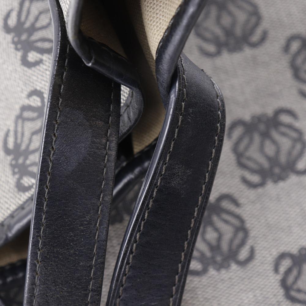 Loewe Anagram Handbag Tote Bag Gray / Black PVC/leather Unisex Used