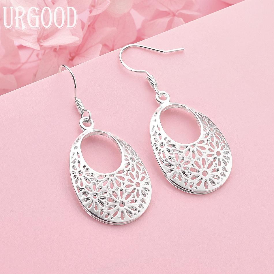 

925 Sterling Silver Fashion Pattern Earrings Wedding Jewelry 1.70*2.40cm