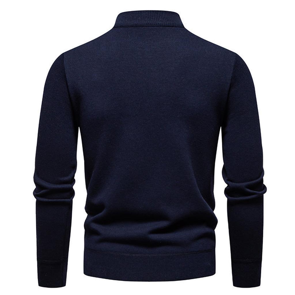 Men's 1/4 Zip Knit Pullover Casual Loose Fit Long Sleeve for Business Casual Wear