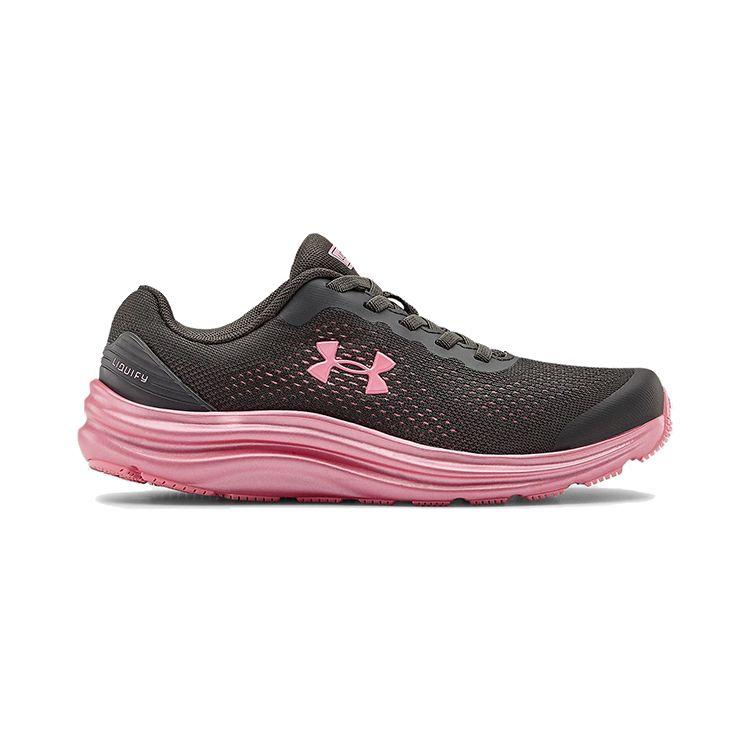 Under Armour Liquify Low Top Kids Running Shoes Kids Running Shoes Gray Pink 3022876-102