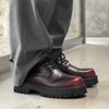 Thick-soled 2025 new niche Derby shoes men's height increase big head casual small leather shoes black tooling shoes 3138-E