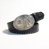 New Leather Heart-Shaped Belt Engraved Buckle Rivet Wide Waistband Belt Metal Rose Dress Waistband Gothic