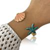 Summer Enamel Shell Starfish Opening Cuff Bracelets For Women Men Bohemian Blue Sea Star Bangle Ocean Beach Party Jewelry