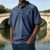 Men Button Holiday Shirt Short Sleeve Turndown Collar Tee Casual Stylish Loose Fit Shirt