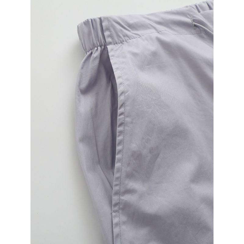 Kaslead Fashion Style Elastic Waistband Lace-up Casual Pants