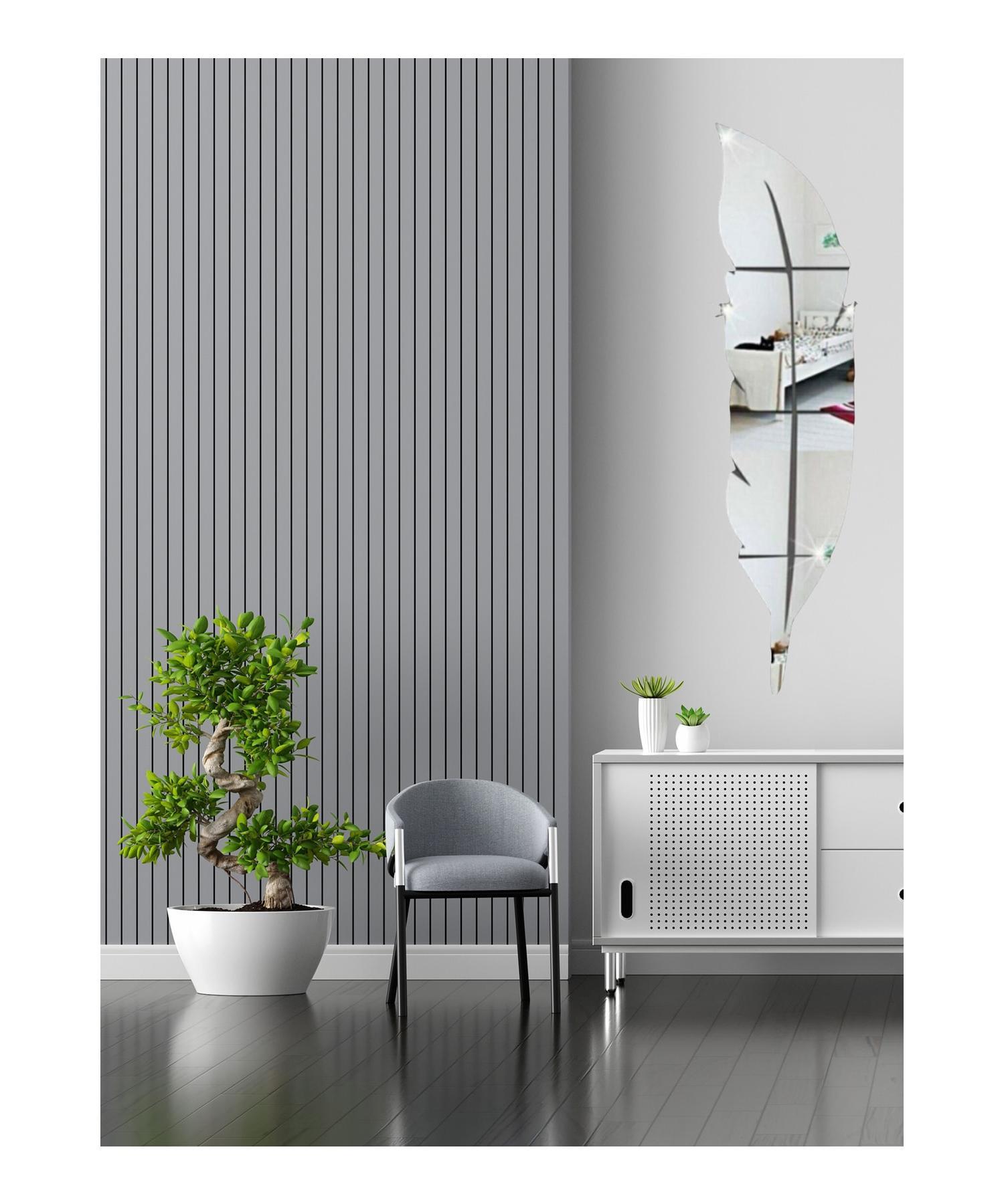 

Plexi Acrylic Mirror Feather Серебряный декоративный продукт 25 X 100