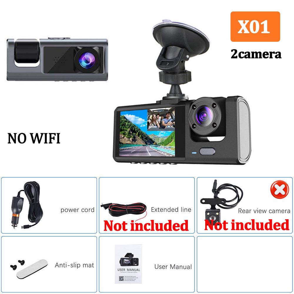 

1080P Dash Cam для автомобилей WIFI Видеорегистратор 3 камеры Автомобильный видеорегистратор Камера заднего вида для автомобиля Черный ящик Ночное видение Автомобильные аксессуары 32G