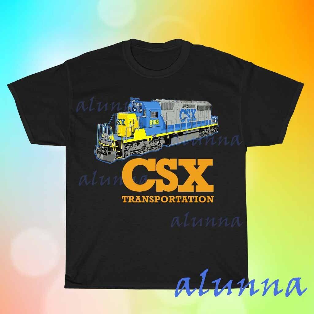 Unisex shirt Cotton Oversize Large Size New CSX Transportation Railroad Men's Black T-shirt Funny Size S to 5XL