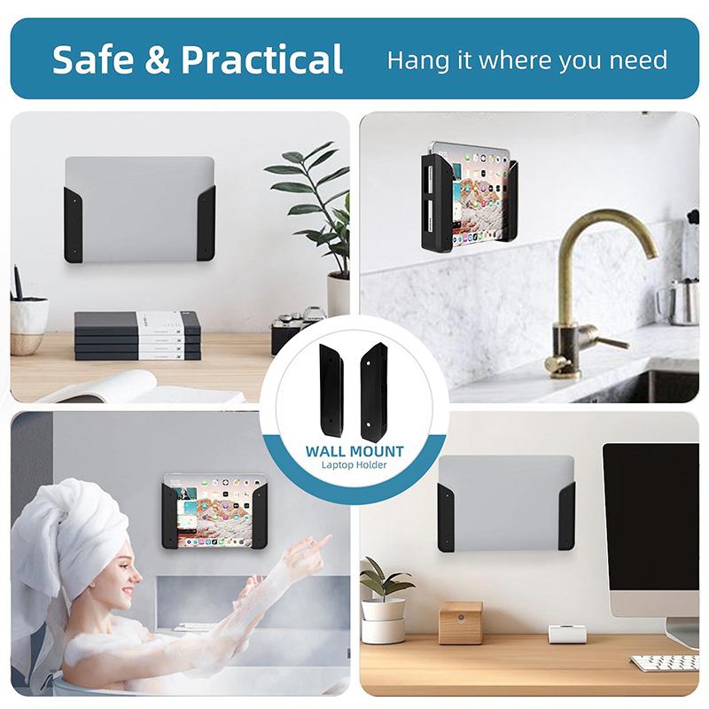 Wall & Under Desk Laptop Mount Holder Creative Easy To Install Enhanced Stability With Protection Pads Bracket Support Stand