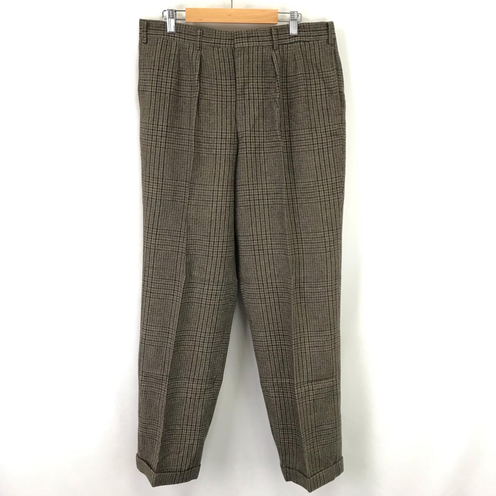 

Vintage BARACUTA Wool Slacks Men’s W88 L Brown Check Trousers(USED)