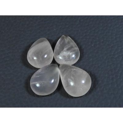 11X15MM Natural Rose Quartz Pear Cabochon Loose Gemstone 4Pcs Lot 32Cts. A-352