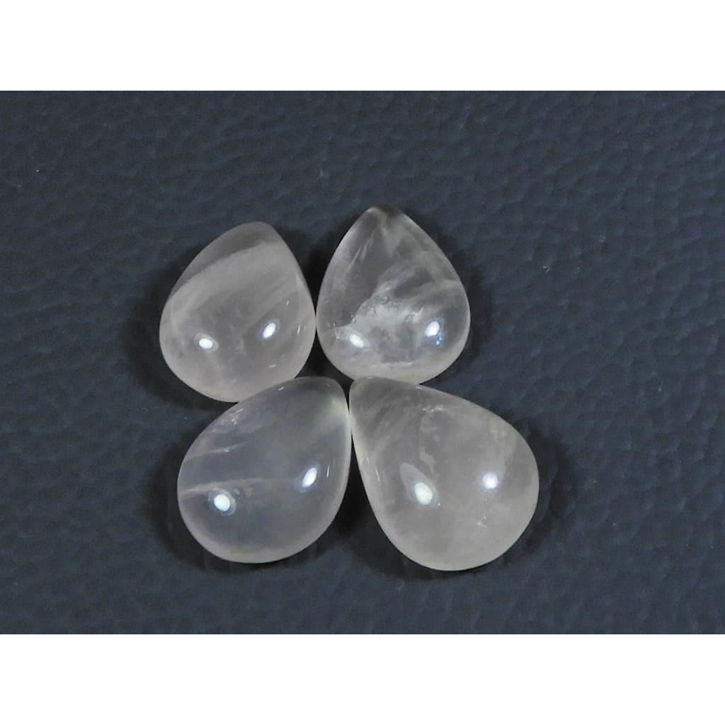 11X15MM Natural Rose Quartz Pear Cabochon Loose Gemstone 4Pcs Lot 32Cts. A-352