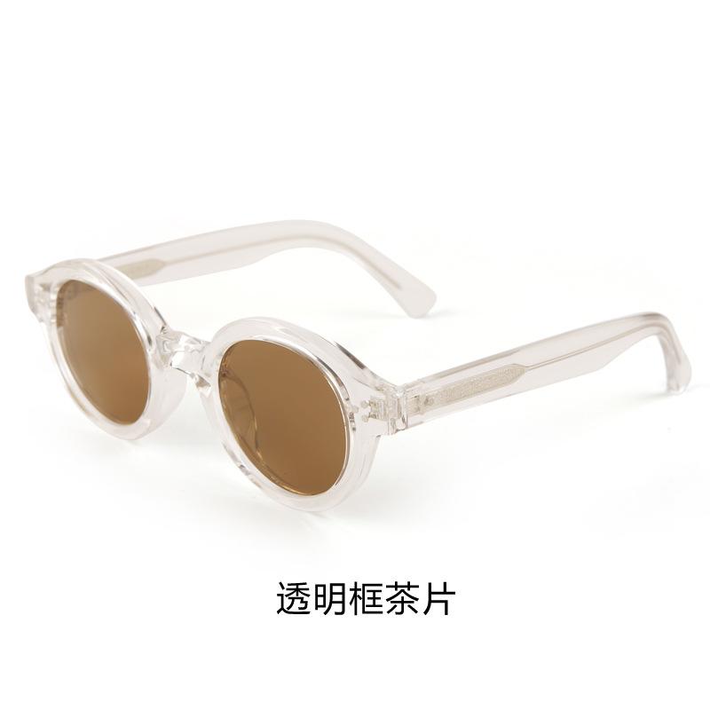 Round frame sunglasses men's trend polarized pin glasses legs sun protection UV protection sunglasses polarized sunglasses