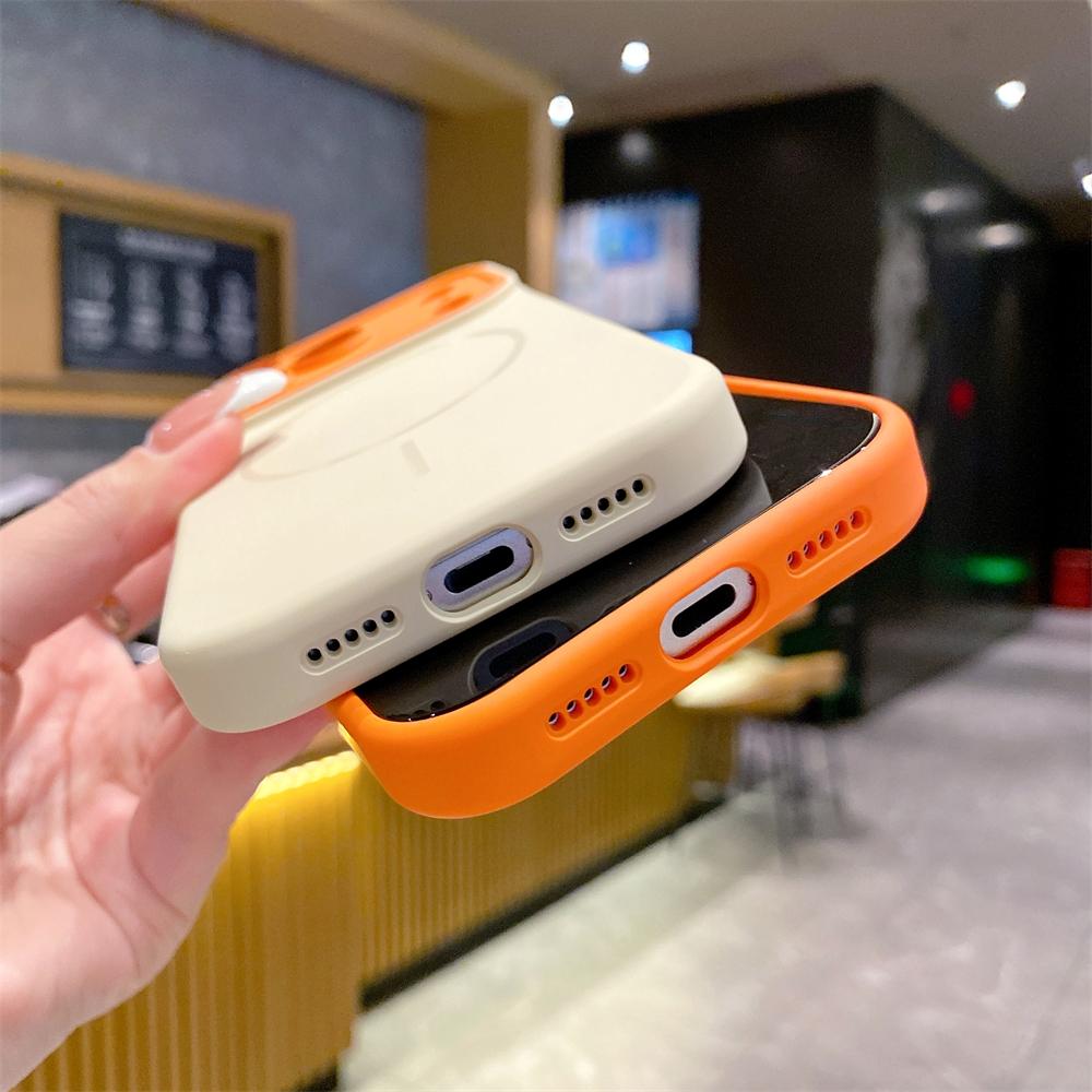 Silicone Case For iPhone 17 16 15 14 13 Pro Max Plus Air For Magsafe Magnetic Wireless Charging Lens Protection Cover