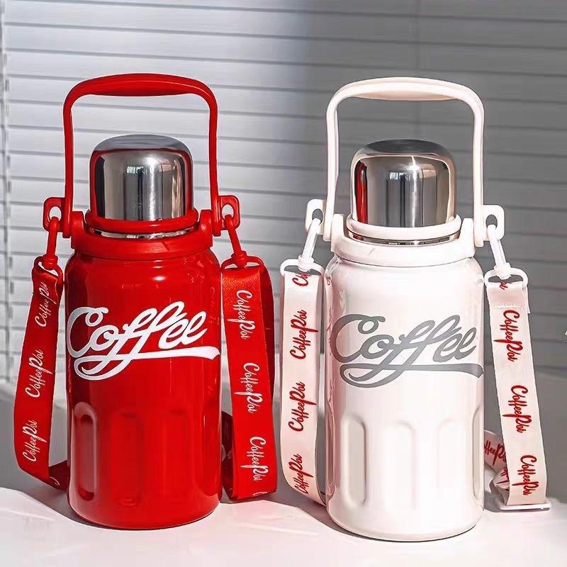 316 Edelstahlbecher Hochwertig Große Kapazität Wasserbecher Sportliche Tragbare Kanne Tee-Trennung Thermosbecher