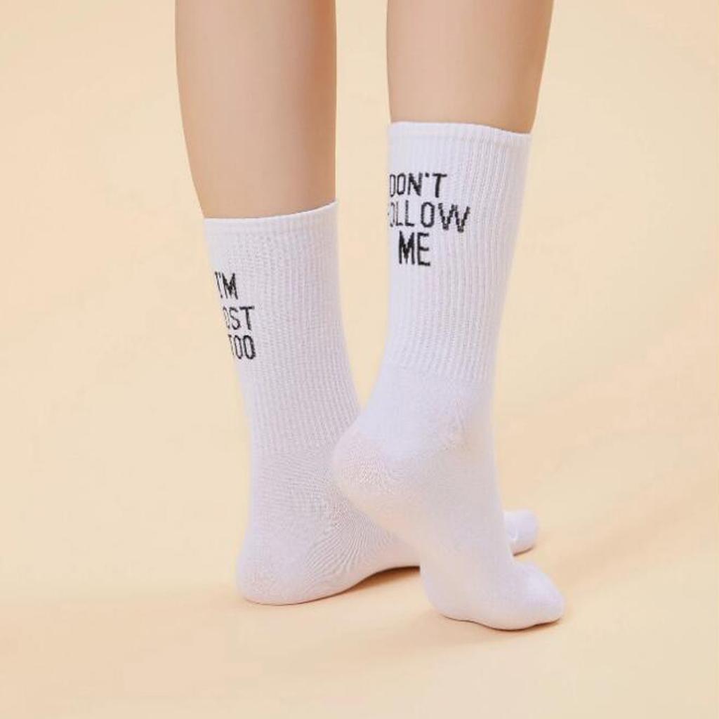 Damen Herren Lustige Socken Harajuku Humor Wort Bedruckte Socken Kreative Hip Hop Street Skateboard Unisex Crew Happy Socks