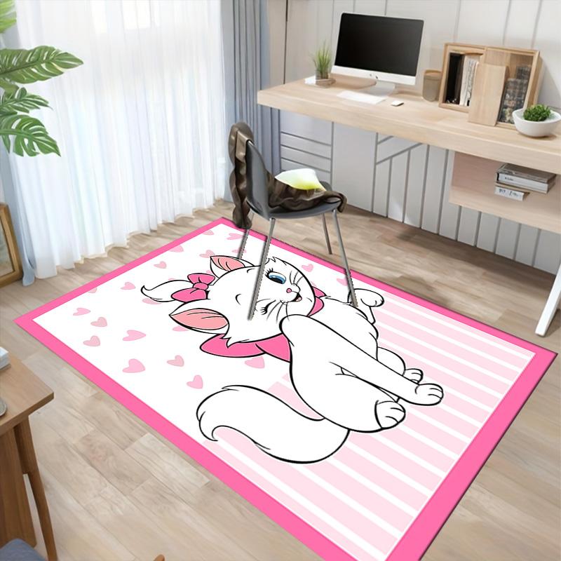 Pink Heart Aristocat Carpet For Playroom Bedroom Living Room Sofa Home Decorkids Game Area Rug Nonslip Floor Mat
