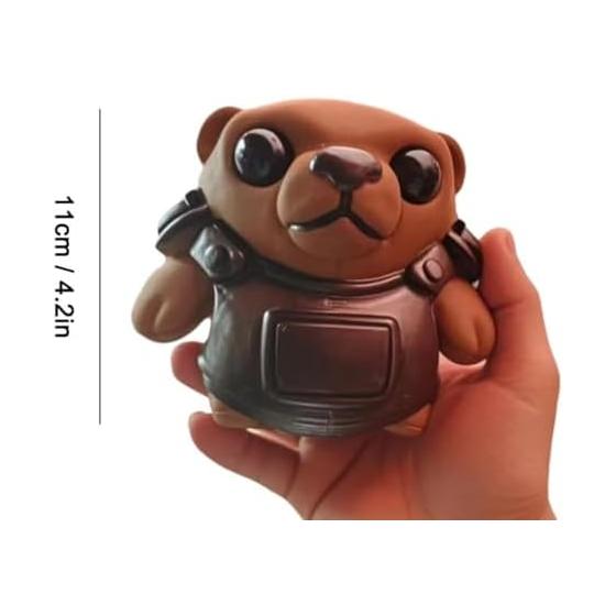 Strategic Bear Flex Puni Puni Rubber Plush Toy, Popping Eyes, 11cm Squeeze Figure, Rubber Cushion