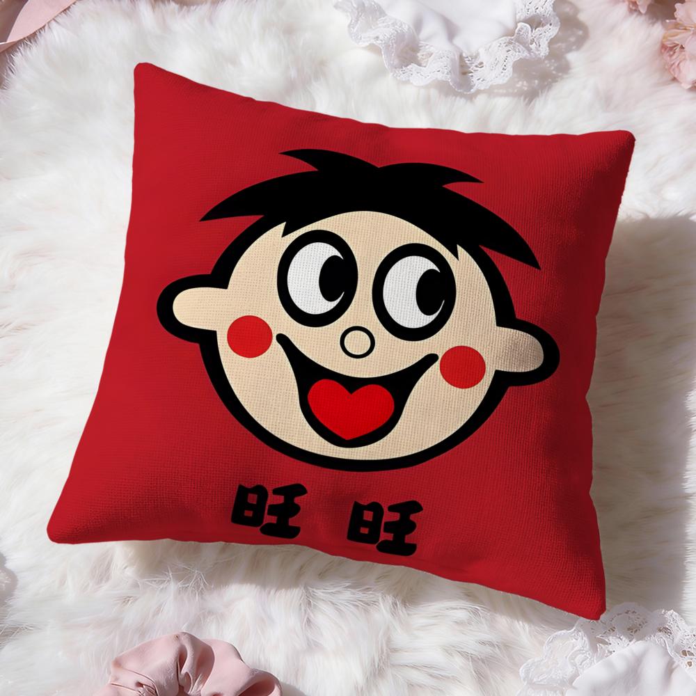 cute red boy Wangzai Cushion Cover Premium Comfort Reversible Pillow Cove -Two in One Design for Any Room & Car Interior