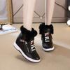 Rabbit Fur Inner Height Increase Women's Shoes Autumn and Winter New Warm Cotton Shoes Thick-soled Wedge Heel Double Zipper Casual Shoes Short Boots