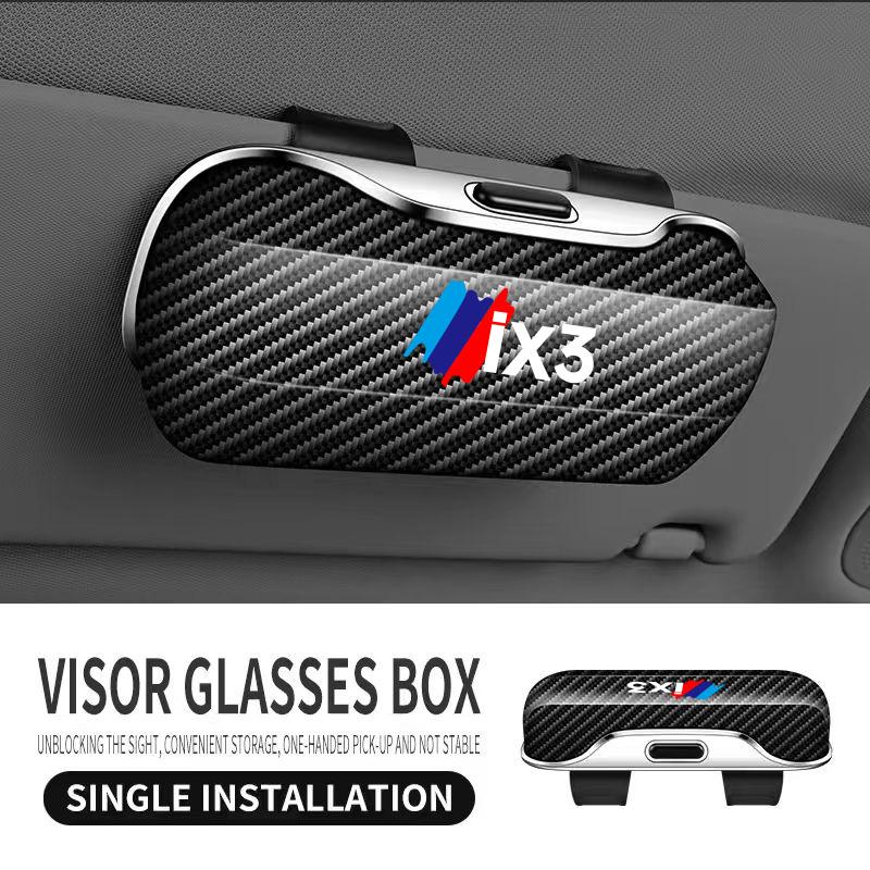 Alcantara suede Car Glasses Case Storage Box Sunglasses Holder Auto Accessories For For BMW 1 2 3 5 7Series GT X1 X2 iX3 X5 ix3