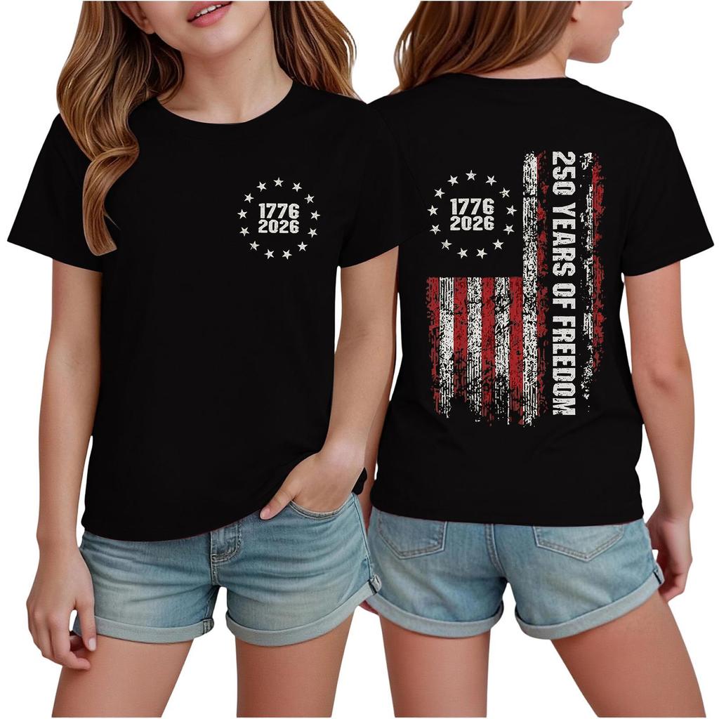 Boys' And Girls' Printed Fashion Casual Short-Sleeve T-Shirts