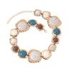 Vintage Gold Plated Resin Stones Necklace for Women Exaggerated Boho Ethnic Irregular Geometric Metal Choker Collar Jewelry Gift