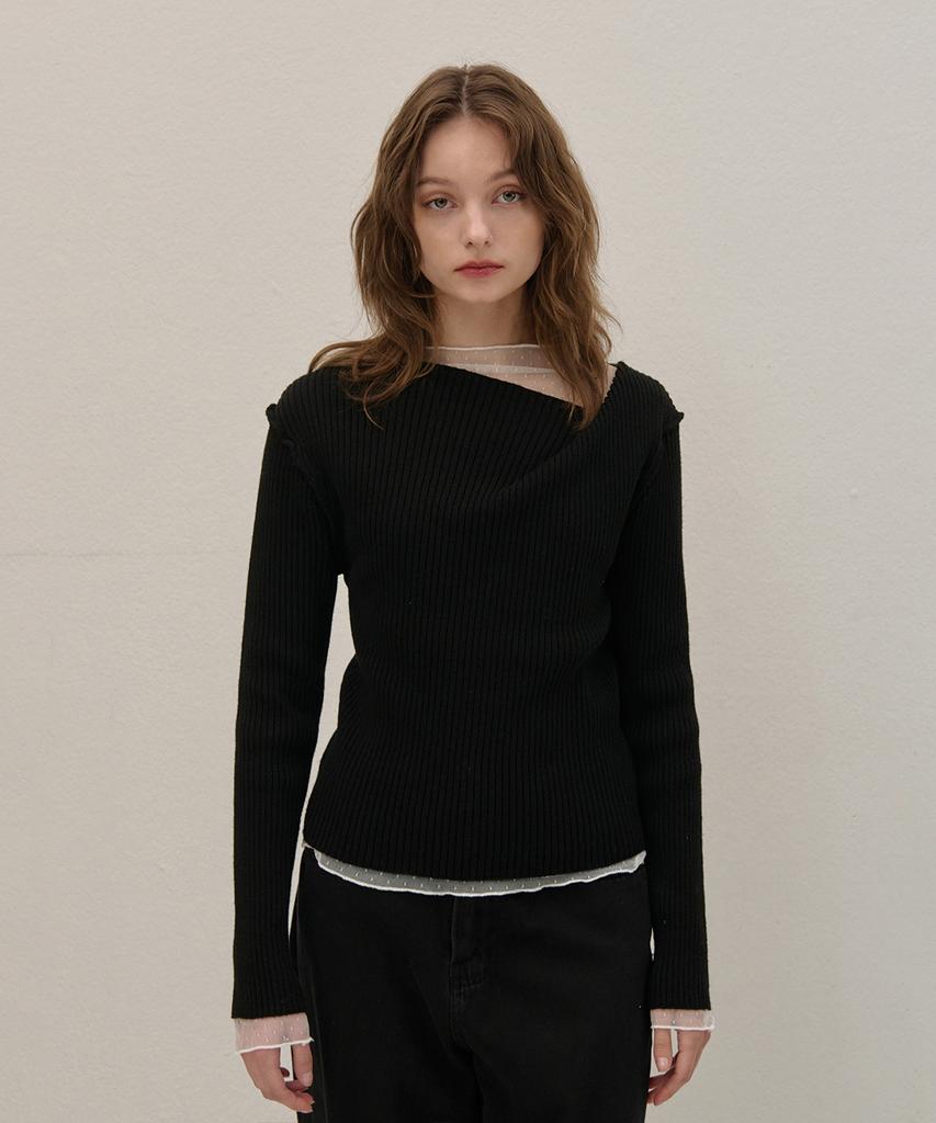 Kamino Off-Shoulder Knit Black