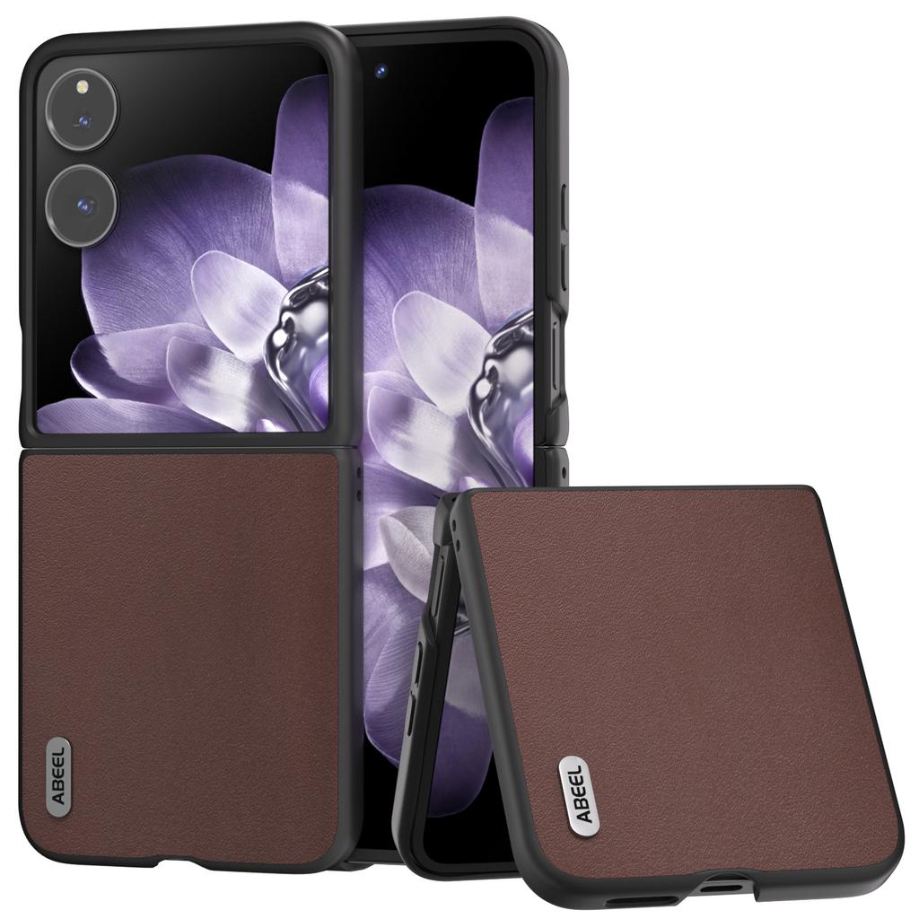 ABEEL Für Xiaomi Mix Flip 5G Hülle Echtes Rindsleder+PC Schutzhülle