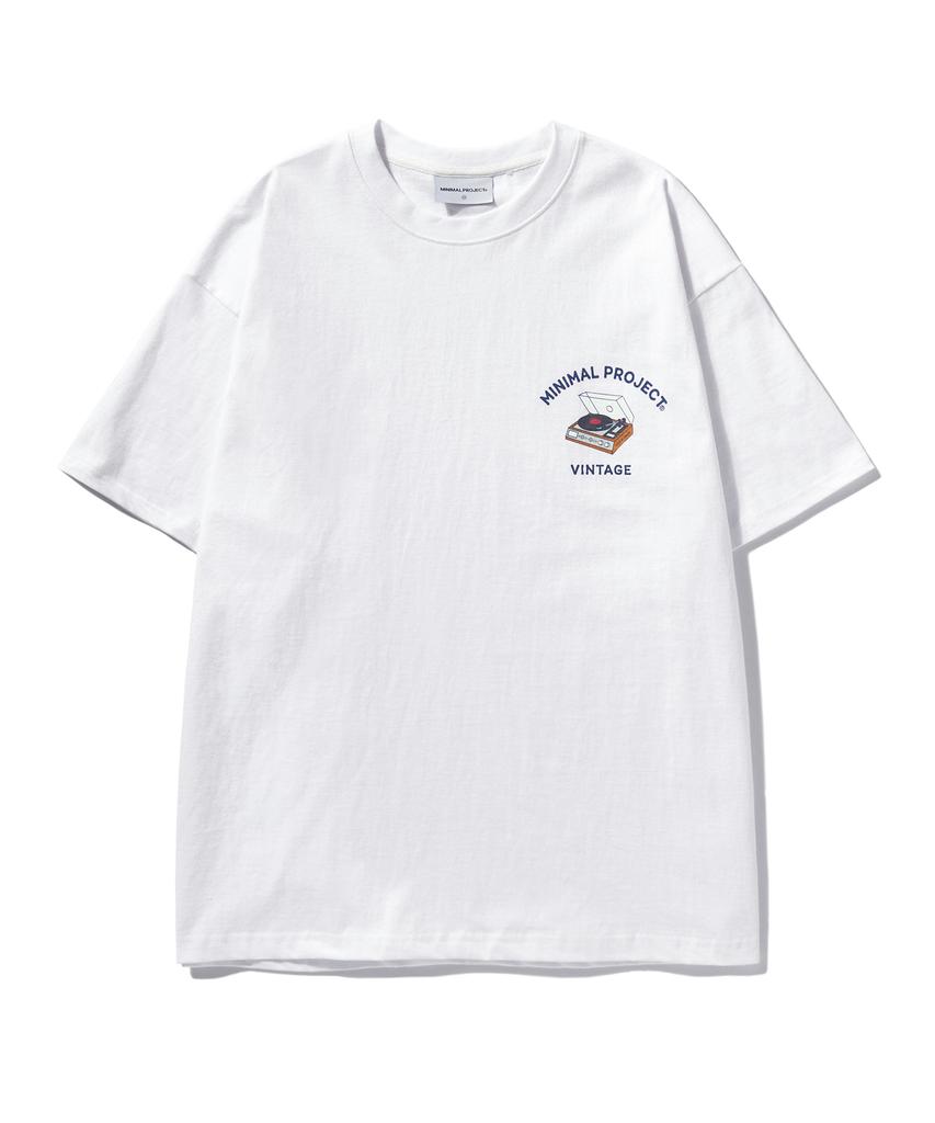 MINIMALPROJECT Turntable Vintage Oversized Short Sleeve T-Shirt Mst148 [White]