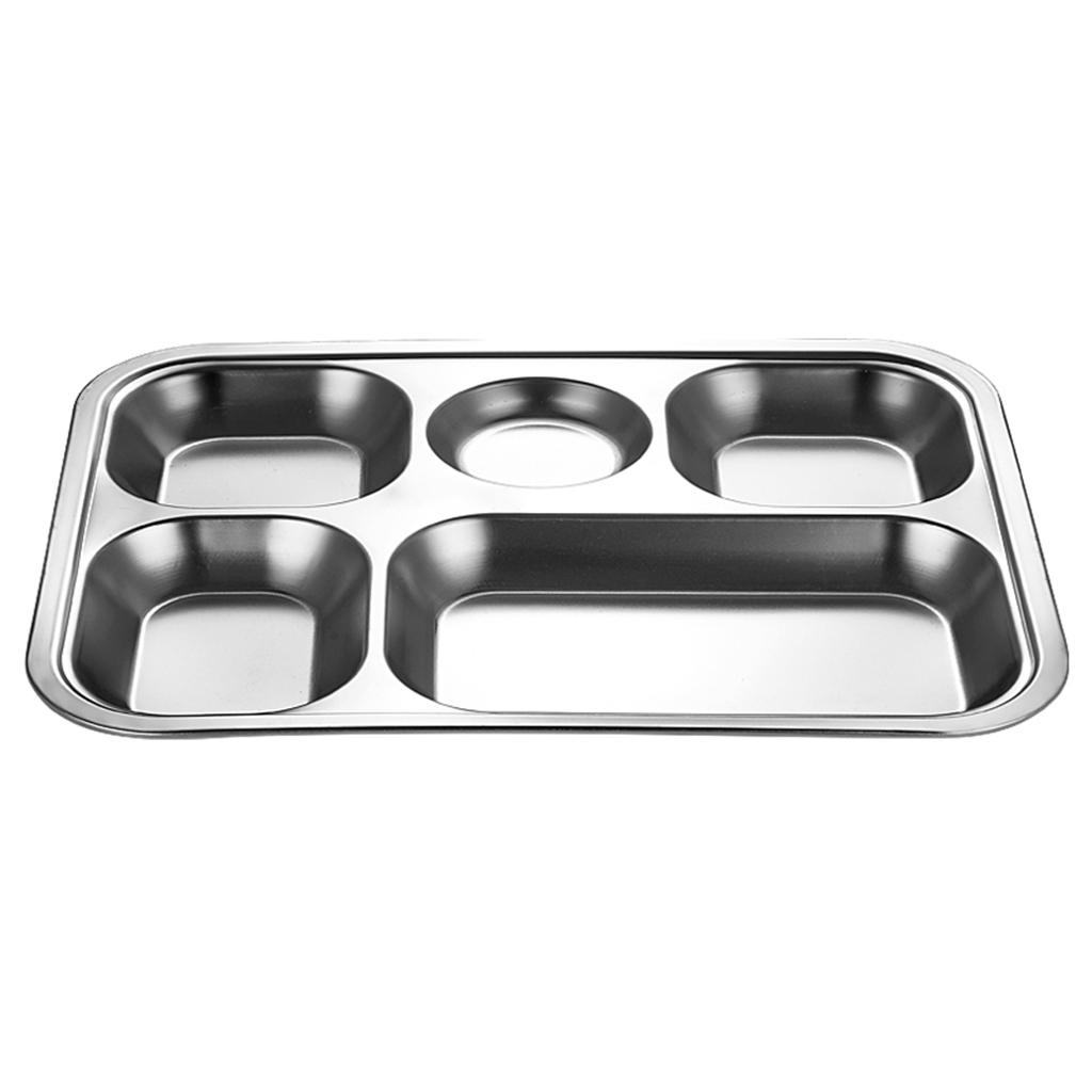 Divided Dinner Tray 3/4/5 Section School Canteen Food Storage Container for Indoor Outdoor Camping Food Tray