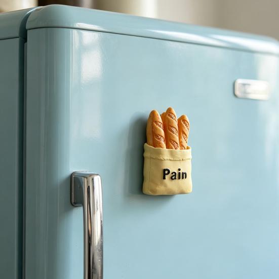3D Simulated Food Refrigerator Magnet Resin Fruit Bread Fridge Magnet Home Kitchen Office Whiteboard Locker Magnetic Decoration