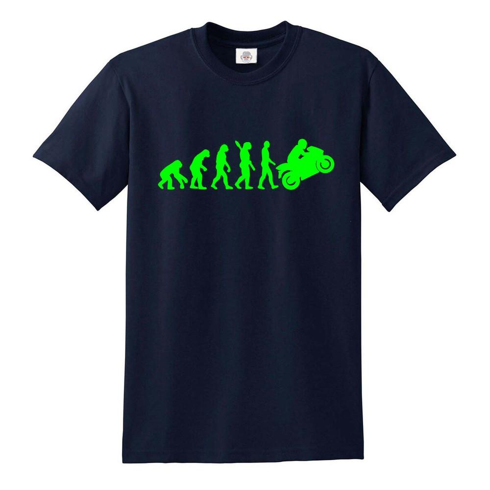 Evolution of man to kawasaki tshirt ninja motorbike super bike mens ladies top