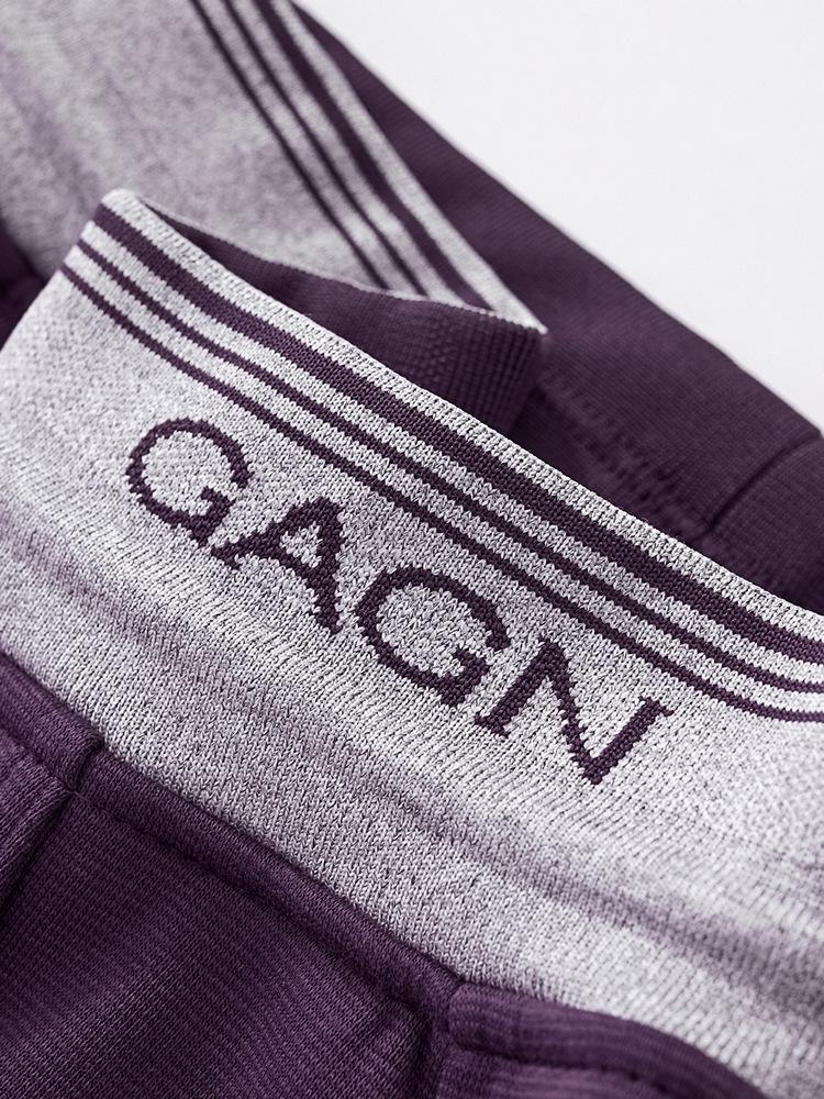 GAGN Women's Gray Wool Wide-Leg High-Waisted Casual Trousers