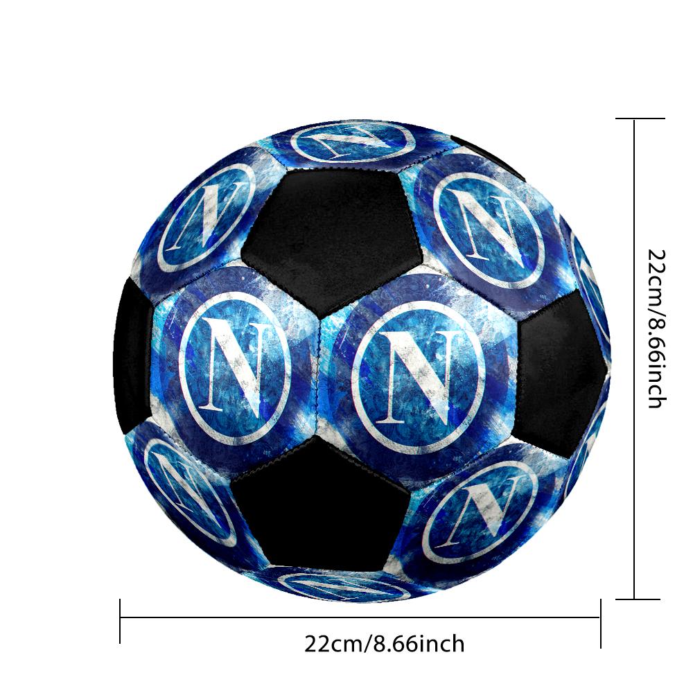 Naples Football Club Indoor Soccer Ball Colorful Machine Stitched PVC Size 5 Team Training Competition Ready Durable High-Bounce Cool Sports Gift