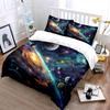 Space Galaxy Decor 3-Piece Set Bedding Set with 1 Duvet Cover 2 Pillowcases Single Double King Queen, Gift